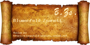 Blumenfeld Zsanett névjegykártya